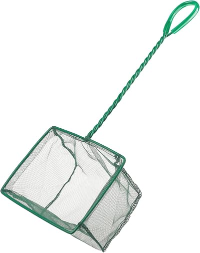 Uniclife 15cm Net Fine Mesh Aquarium Fish Net with Plastic Handle Green