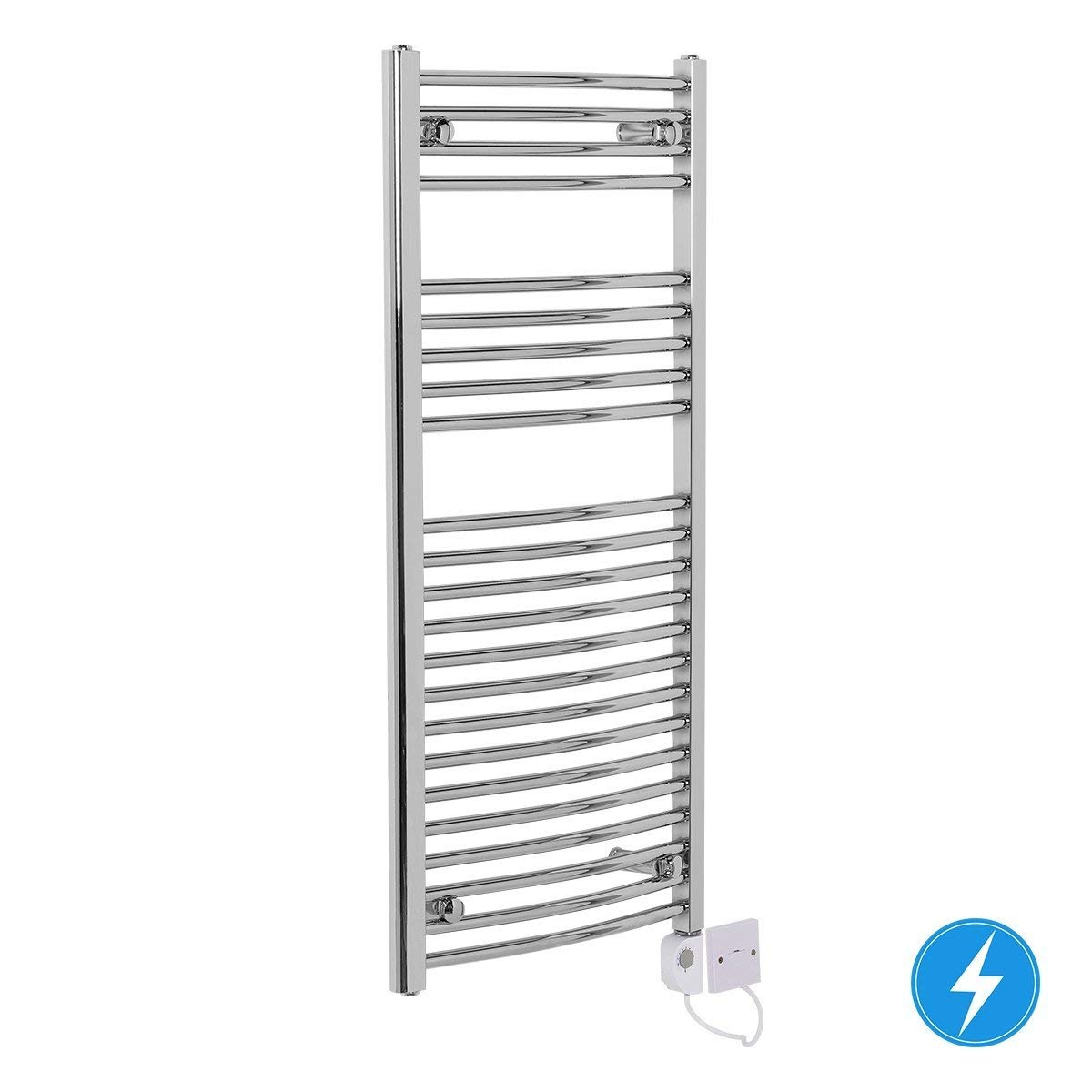 Warmehaus Electric Thermostatic Chrome Bathroom Heated Towel Rail