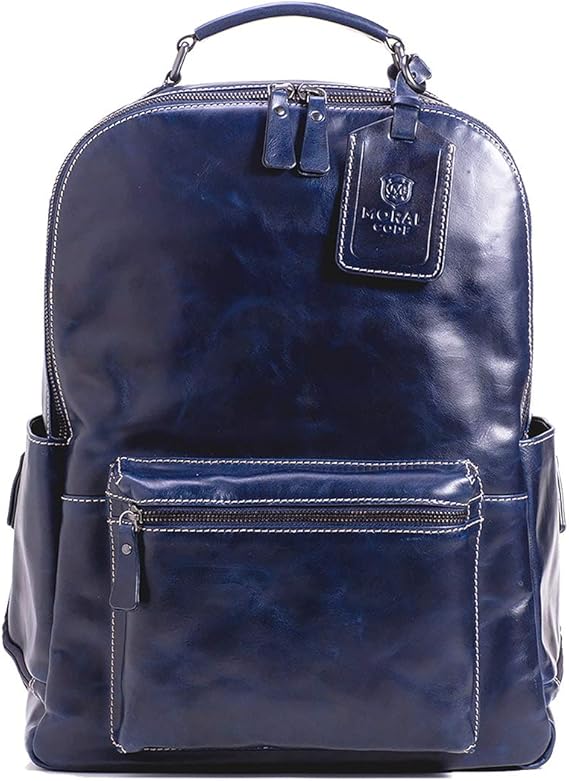 Amazon Co Jp Moral Code レザー リュック バックパック メンズ ビジネス 収納 Pc専用ポケット ネイビー 紺 Desmond Ii シューズ バッグ