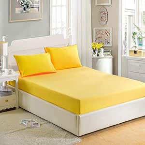 XIANNV Sábanas Ajustables de Color sólido Sábanas para Cama Doble