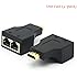 Riipoo HDMI to RJ45 Network Extender Converter Adapter, 30M HDMI to Dual RJ45 Network Cable Extender, Splitter, Repeater by Cat 5e Cat 6 1080P for HDTV HDPC PS3 STB