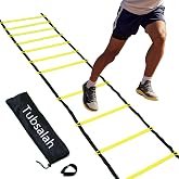 Tubsalah 20ft Adjustable Agility Ladder with Carry Bag Training Equipment for Footwork Drills