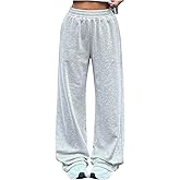 Milumia Girl's Wide Leg Track Sweatpants High Elastic Waist Straight Leg Baggy Jogger Athletic Pants