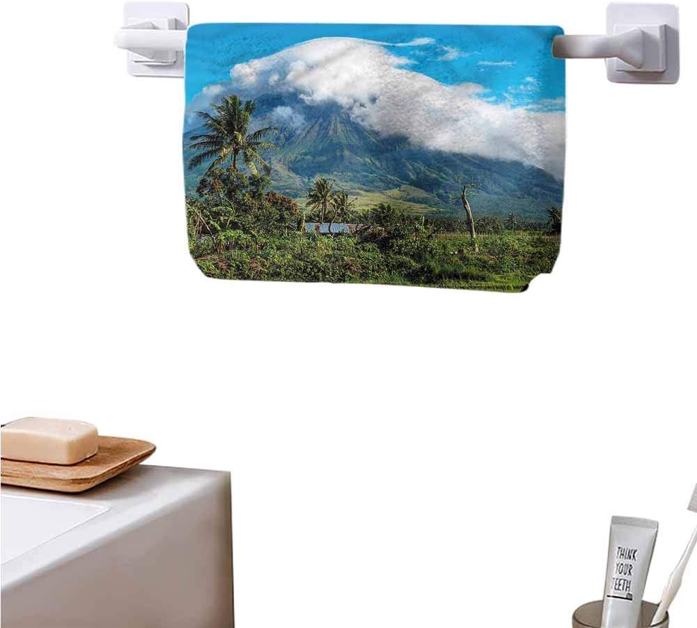 dsdsgog Personalized Hand Towels Volcano,Mountain Peak with