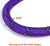Taglory Rope Dog Lead 1.2 cm x 1.5 m Reflective Padded Handle Purple view 3