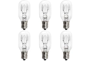 6 Pack Salt Lamp Bulbs,Wax Warmer Bulbs, 25 Watt E12 Socket Incandescent Bulbs,Replacement Light Bulbs for Himalayan Salt Lam