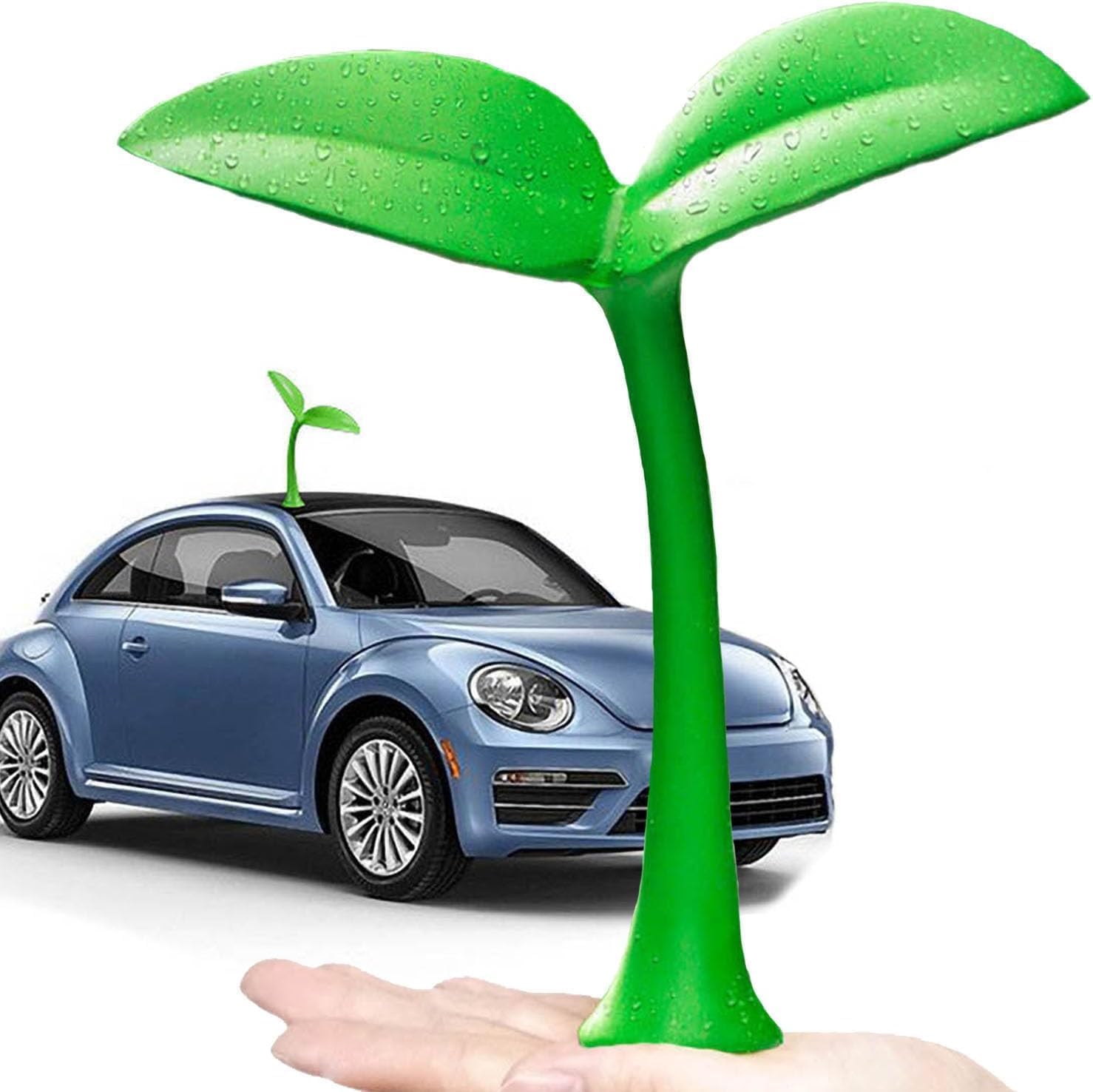 Photo 1 of Car Roof Decoration Grass 3D Bean Sprout Sticker Bumper Hood Stickers Creative Funny Green Grass Bean Sprout Car Exterior Sticker Universal Car, Garden, Home