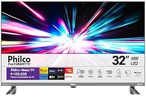 Smart TV 32” Philco PTV32K34RKGB Roku TV Led Dolby Audio