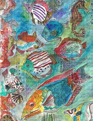Print - Ocean Fishies In Watercolor 13" x 19" Fine Art Print
