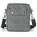 Zicac Men's Small Vintage Multipurpose Canvas Shoulder Bag Messenger Bag Purse (Gray)