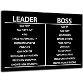 Modern Inspirational Quotes Entrepreneur Leader and Boss Motivational Wall Art Inspirational Canvas Artwork Affirmation Inspiring Quote Painting Easy to Hang for Home Office Decor [18''W x 12''H]