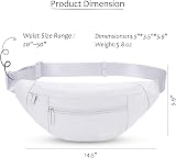 MAXTOP Large Bumbag Waist Fanny Pack with 4 Pockets Adjustable Belt White view 5