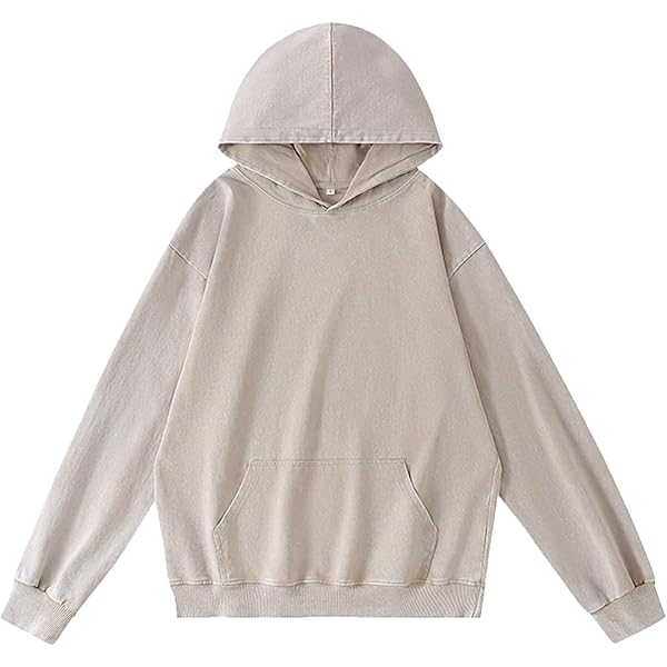 JUDHGGX Men's Oversized Acid Wash Hoodie Baggy Pullover Sweatshirt