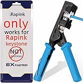 Rapink Speed Keystone Jack Tool for 90 Degree RJ45 Keystone, Ethernet Keystone Punch Down Tool for Time-saver and Effort-saver, Cat 6 Punch Down Tool Finger-hurt-free (Only for Rapink Keystone)