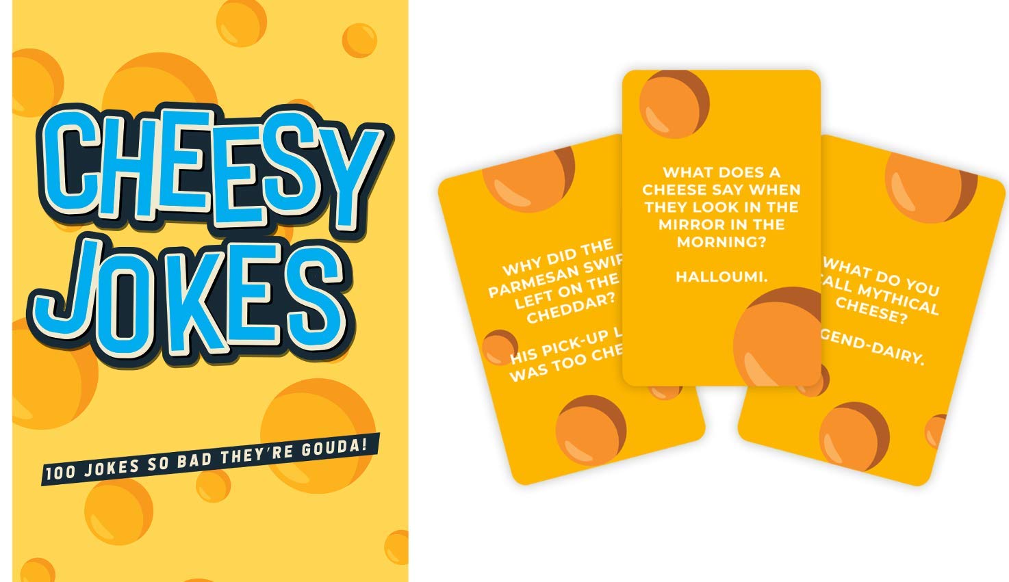 Gift Republic Cheesy Joke Cards – 100 Cringe-Worthy Jokes & Puns. Fun Stocking Filler or Gag Gift for Kids/Adults. Perfect for Xmas, Birthdays & Parties