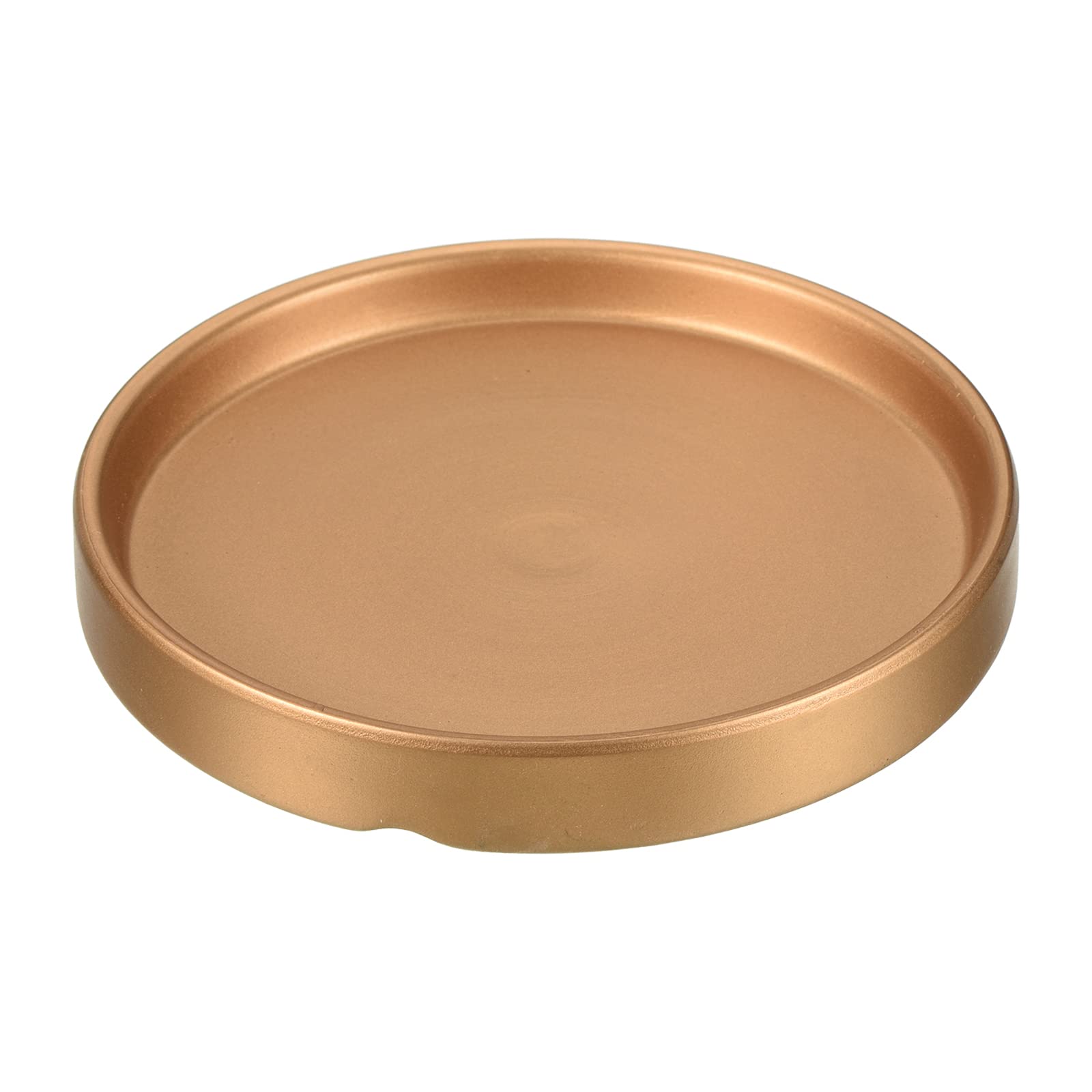 PATIKIL Plant Pot Saucer 5 Inch, Ceramic Round Flower Drip Tray for Indoor Outdoor, Gold — image 1