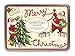 Cavallini Papers & Co Christmas Vintage Santa Mailing Set, 24 Assorted Glittered Flat Cards with Envelopes