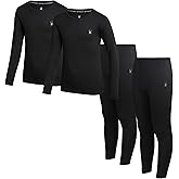 Spyder Kids Thermal Underwear Set - 4 Piece Moisture Wicking Insulated Base Layer - Breathable Long Johns for Boys and Girls