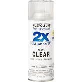 Rust-Oleum Painter's Touch 2X Ultra Cover Spray Paint, Gloss Clear | Indoor and Outdoor Surfaces (Metal, Wood, Plastic), Fast Dry, Durable, Sprays from Any Angle, Comfort Tip, Oil Based