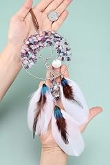 Jovivi Dream Catcher Wall Art Tree of Life Crystals Purple Pink Blue view 4