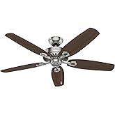 Hunter 52 inch Indoor Ceiling Fan No Light with Pull Chain - Ceiling Fan without Light, Standard Mount, 5 Blades, For Bedroom