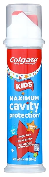 COLGATE KIDS TOOTHPASTE PUMP, MAXIMUM CAVITY PROTECTION, 4.4...