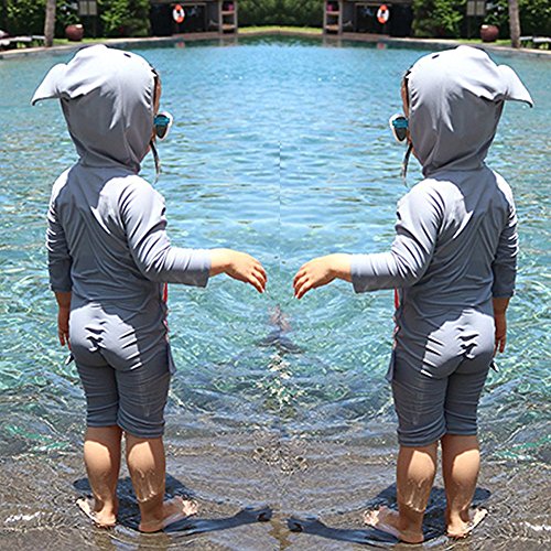 Collager Toddler Baby Boys Girls One-Pieces Cute Rash Guard Long Sleeve Swimsuit Sun Protection Bathing Suit