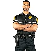 First Class Security Badge and Patch Bike Patrol Polo Shirt with Zipper Pocket and Reflective Hash Stripes