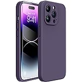 Miracase Designed for iPhone 14 Pro Max Phone Case with Screen Protector,[Upgraded Enhanced Camera Protection],Shockproof Liquid Silicone Case with Microfiber Lining,6.7 inch, Dark Purple