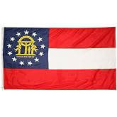 Shop72 - Georgia State flag 3x5 outdoor, Two Brass Grommets, 100D Polyester Banner of 50 American States - Georgia Flag