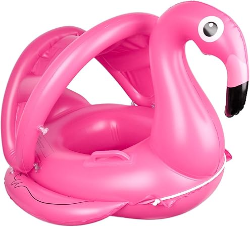 flamingo baby float with canopy