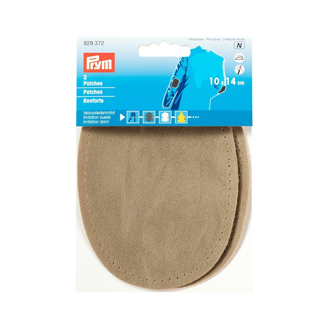 Prym PRYM_929372-1 Patches Imitation Suede for Ironing/Sewing on 14x10 cm Stone