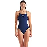 Arena Womens Solid Team Swimsuit Tie Back MaxLife Open Back Sports Bathing Suit Athletic Swimwear