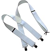 Holdup 2" Wide Contractor Suspenders for Men with Patented No-slip metal clip.
