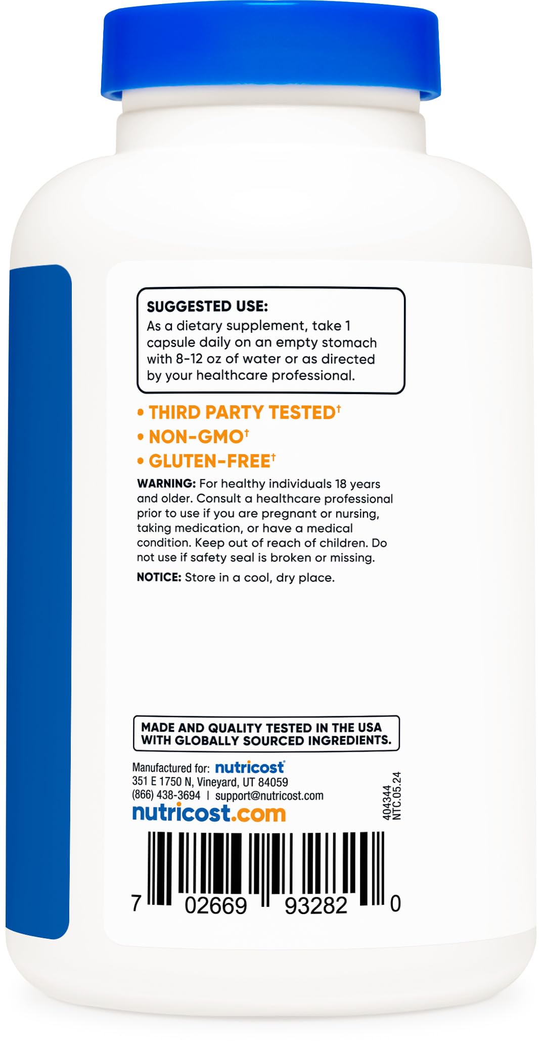Nutricost L-Glutamine 800mg, 180 Capsules - Gluten Free, Non-GMO