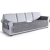 VANSOFY Couch Cover, Waterproof Sofa Covers Washable Slipcover Furniture Protector Couch Seat Covers Non-Slip Couch Cover for Dogs, Pets(Oversized Sofa, Light Gray)