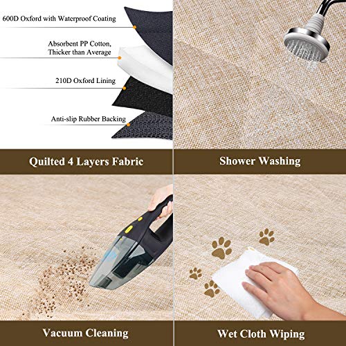 Vivaglory Dog Car Seat Cover, Mesh Visual Window with Extra Strap