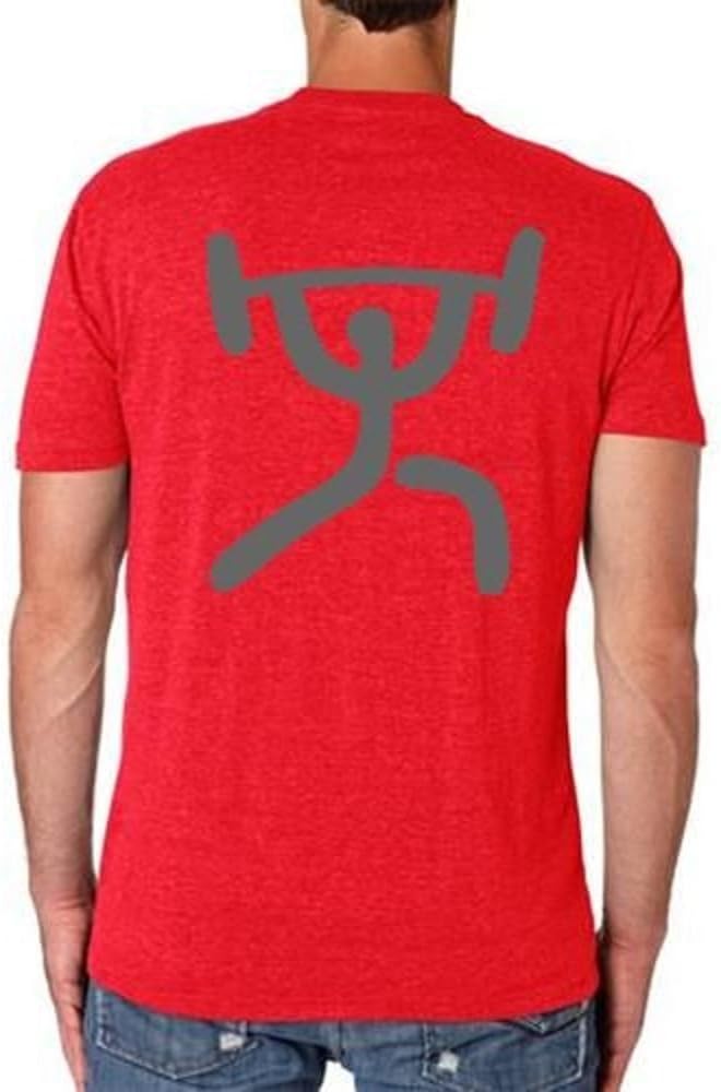 CFF OLY Guy Tri Blend T-Shirt - Perfect for Olympic Lifting Or Going to a Crossfit Class (Red, Extra Large)