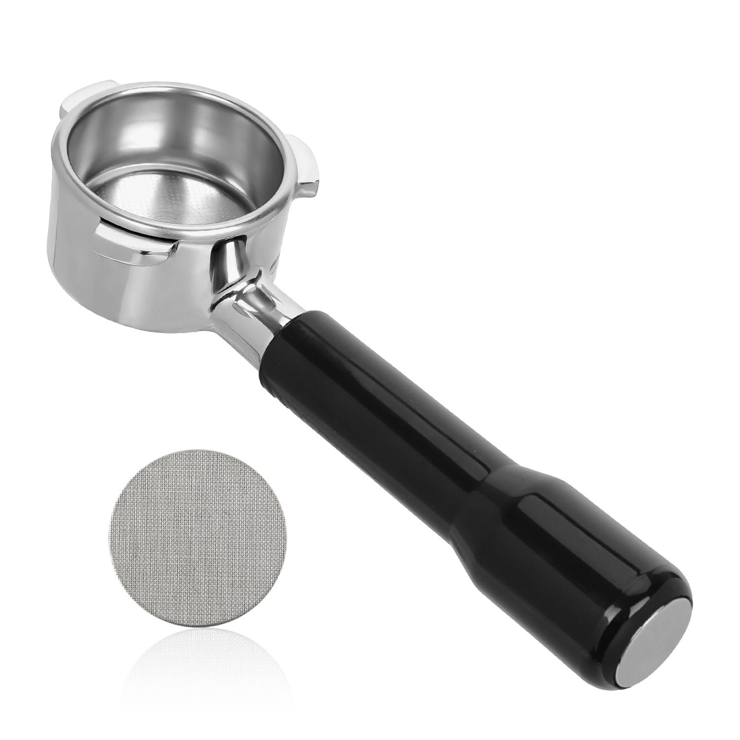 54mm Bottomless Portafilter, 3 Ears Espresso Portafilter with Detachable Filter Basket & Plastic Handle Stainless Steel Replacement Part Compatible with Breville 8 Series Espresso Machines