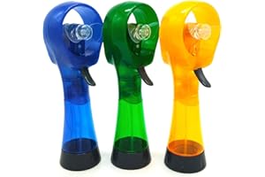 CEBUY Handheld Water Misting Fan, Mist Spray Fans for Outside Portable, 3 Pack (Sky Blue/Green/Yellow)