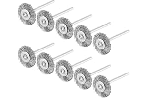 Steel Wire Wheel Brush, 10Pcs 25mm Mini Stainless Steel Wire Brush Polishing Wheel for Grinder Rotary Tool, Compatible Rotary