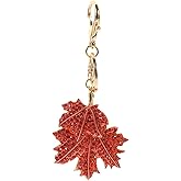 BESPORTBLE Maple Leaf Keychain Decorative Metal Key Ring Charm Lightweight Hanging Pendant for Bags and Keys Compact Durable Autumn Accessory