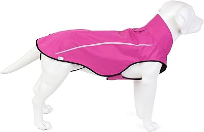 Mile High Life Dog Raincoat Adjustable Water Proof Reflective Stripe S Pink