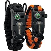 133 Supply Paracord Bracelet Compass Hiking Survival Emergency Whistle Fire Starter Kit Camping Gear Hiking Essentials Fishing Hunting Accessories EDC Backpacking Gear Tactical Survival Gear Equipment