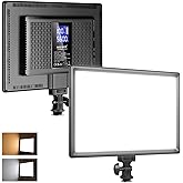 NEEWER 192 LED Video Light Panel, 20W Ultra Thin Bi Color Dimmable DSLR Camera Soft Light, 4000mAh Lithium Battery, 3200K-5600K CRI97+, Key Lighting for Studio Photography Recording Streaming