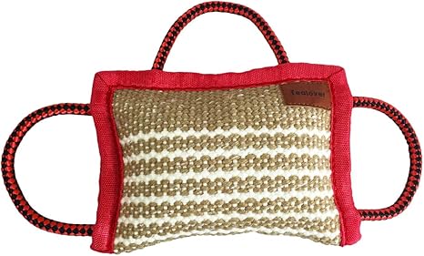 Pet Supplies Dog Training Bite Pillow 3 Handles Jute Tug Toy For