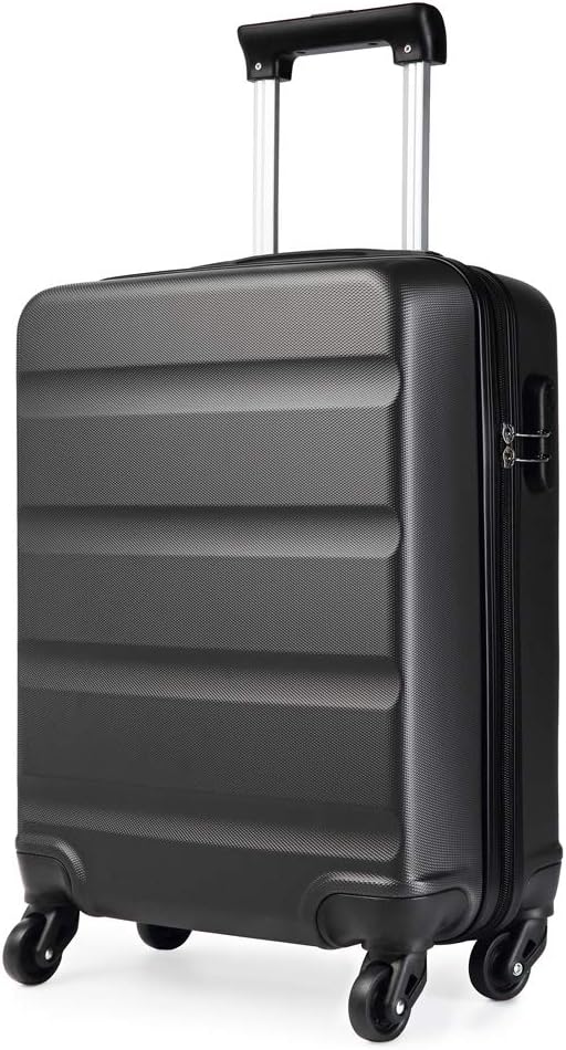 Kono Carry On Suitcase Small Lightweight Hand Luggage with 4 Spinner Wheels & TSA Lock ABS+PC Hardshell Cabin Bag Travel Case (Grey)