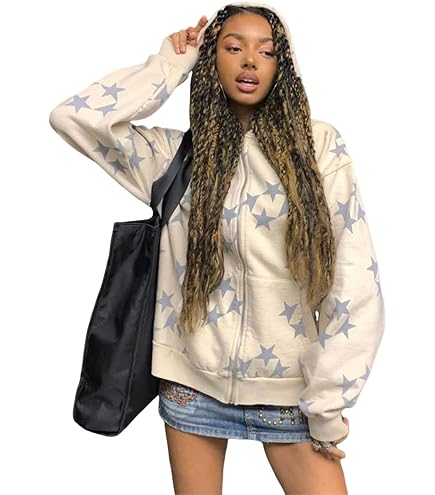 Flixxo Y2K Zip Up Hoodie Men Trendy Cross Oversized Graphic