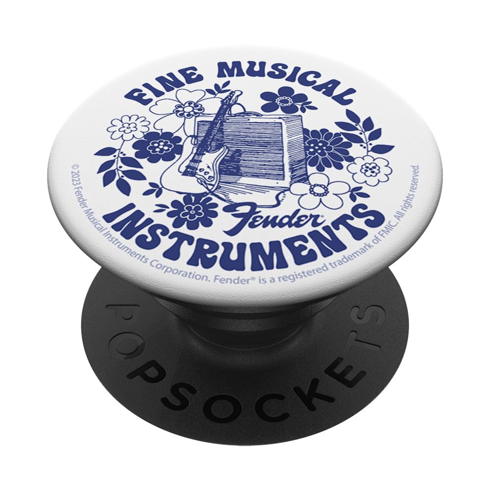 Fender Vintage Fine Musical Instruments Floral Hippy Logo PopSockets Swappable PopGrip