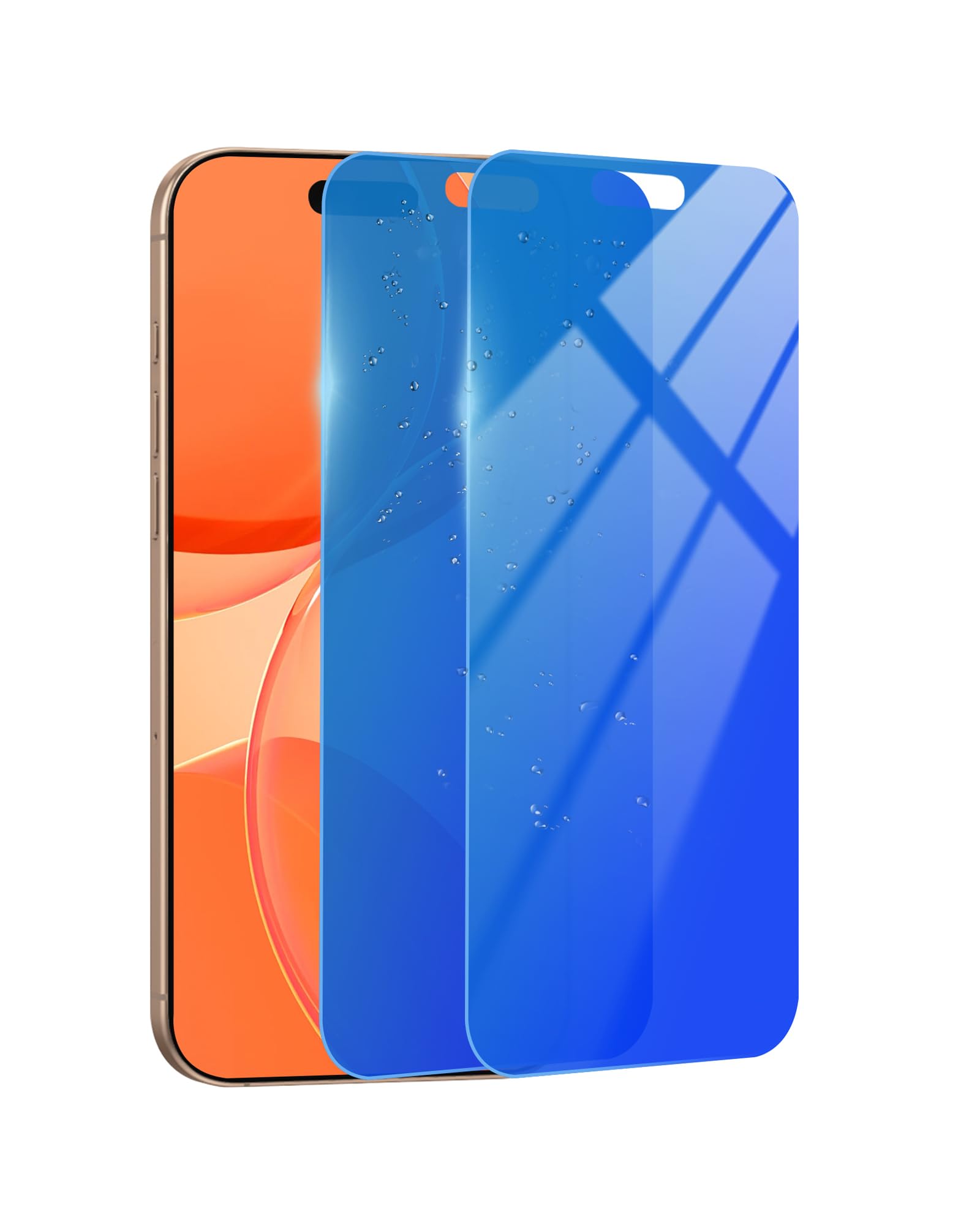 Photo 1 of stilluxy 2 Pack for iPhone 16 Pro Max Privacy Screen Protector Tempered Glass 6.9'' Colorful-Blue Anti-Spy Private 9H Hardness No-Bubble Full Coverage Easy Install